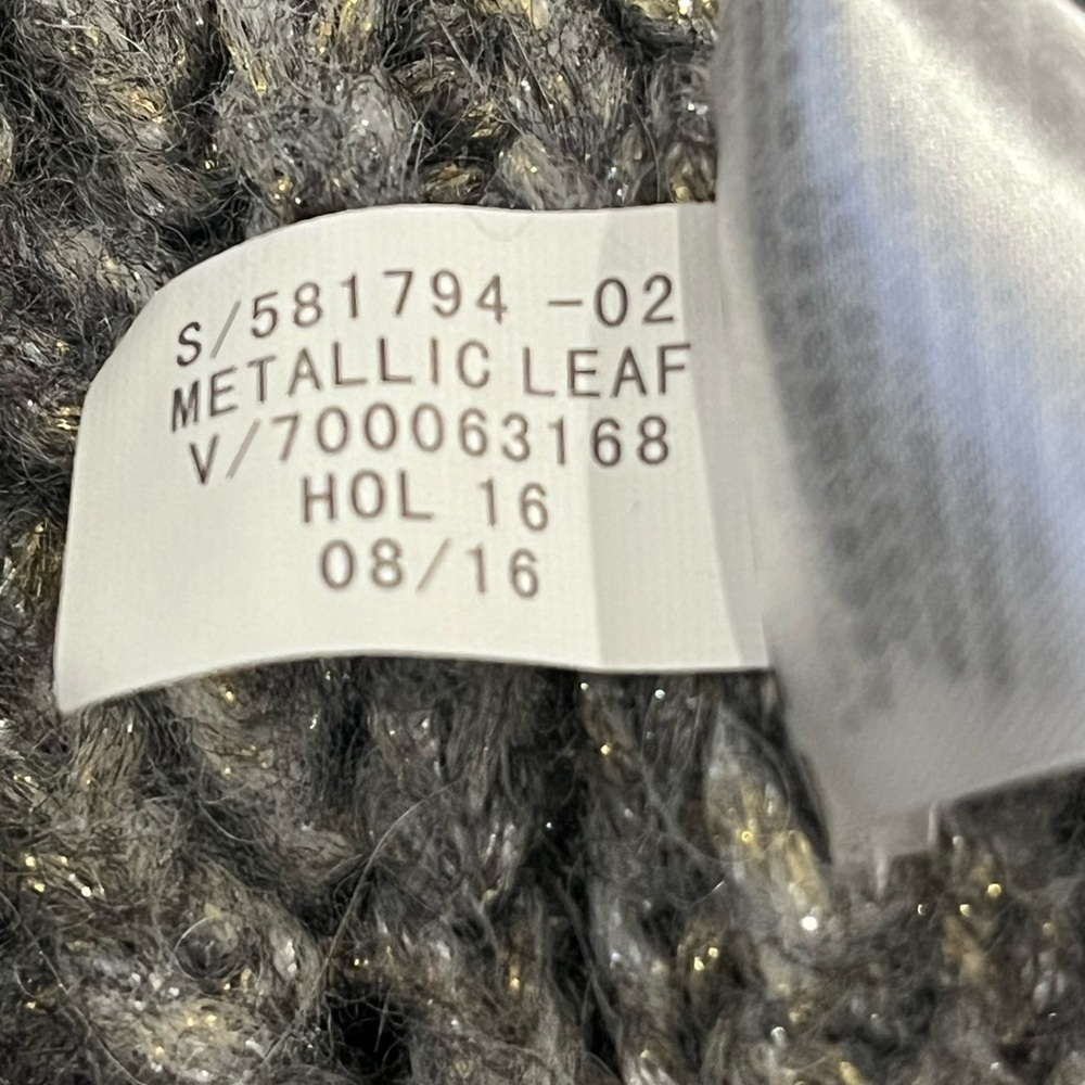 Banana Republic Gray Metallic Leaf Wool Blend Sweater size M - Picture 6 of 7